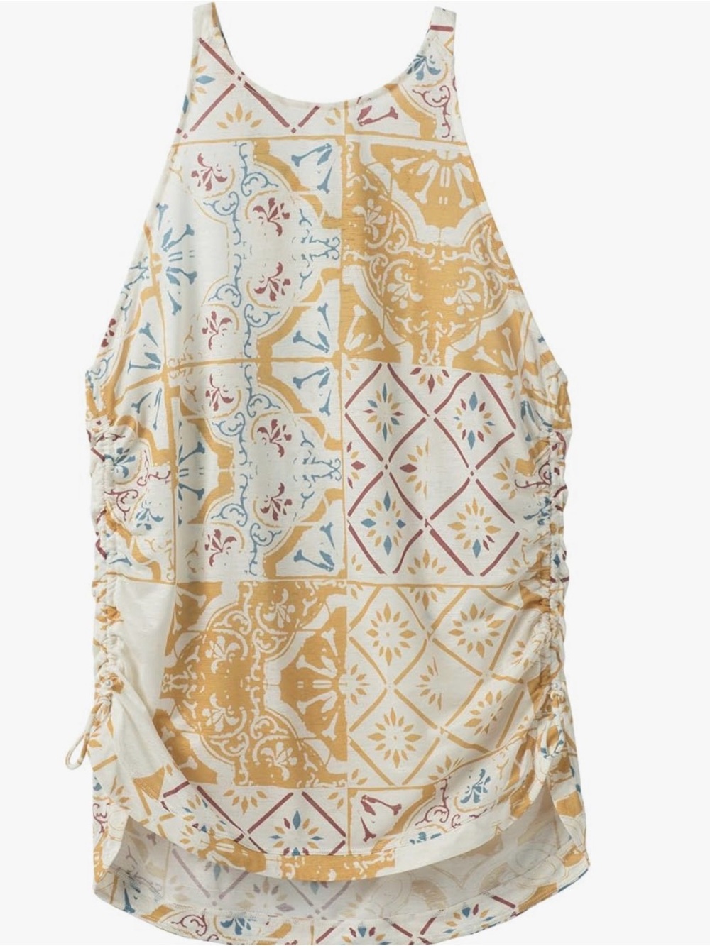 NWOT ☀️ prAna “Amata” Soft White Tile Patchwork Tank Top Size Medium SOLD OUT!